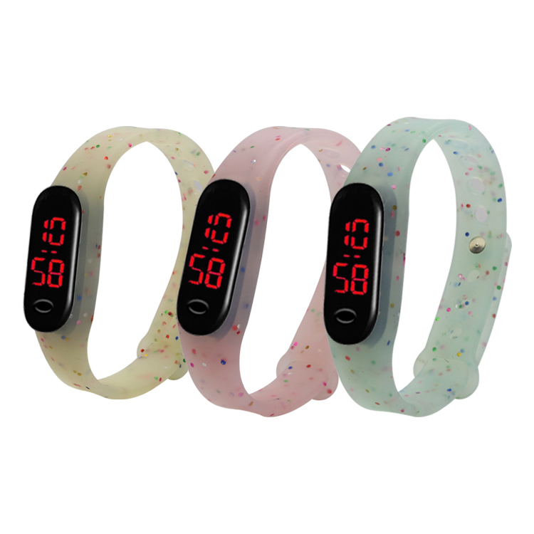 硅膠表帶，LED手環(huán)硅膠腕表帶，學(xué)生電子硅膠手表帶定制